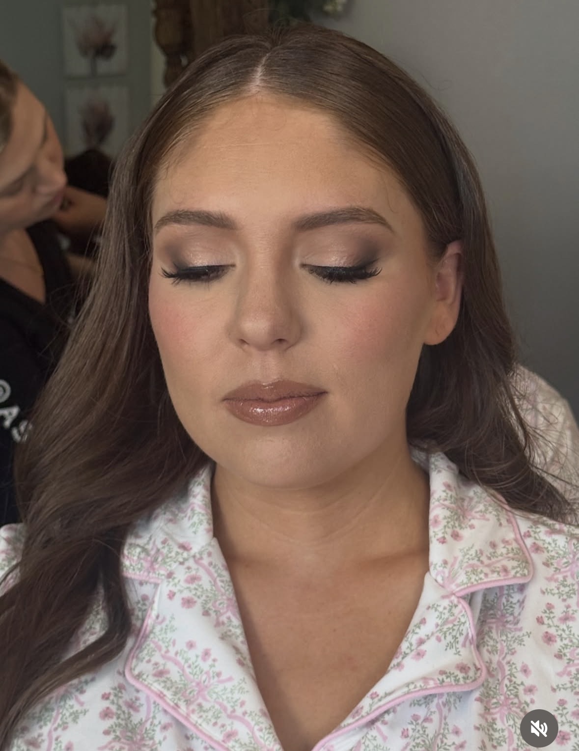 Bride smiling in soft romantic makeup