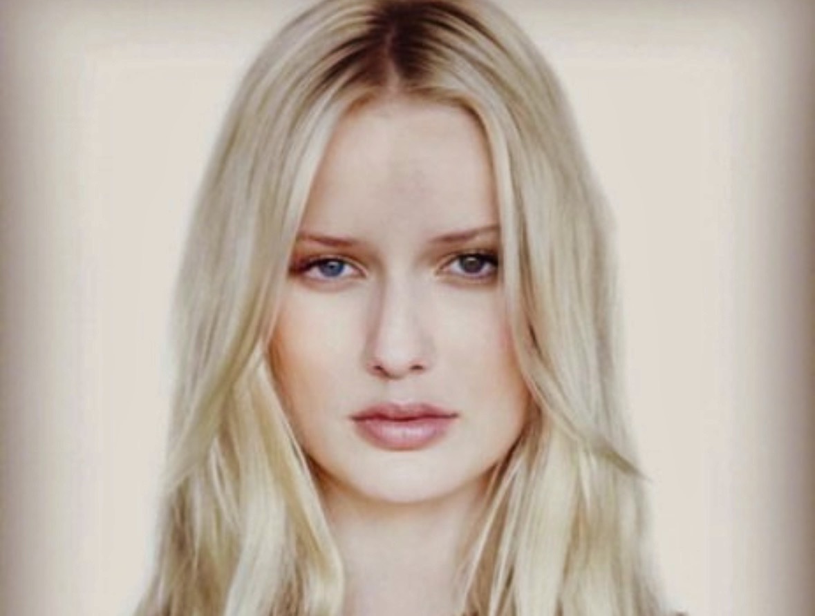 Editorial portrait with soft blonde waves