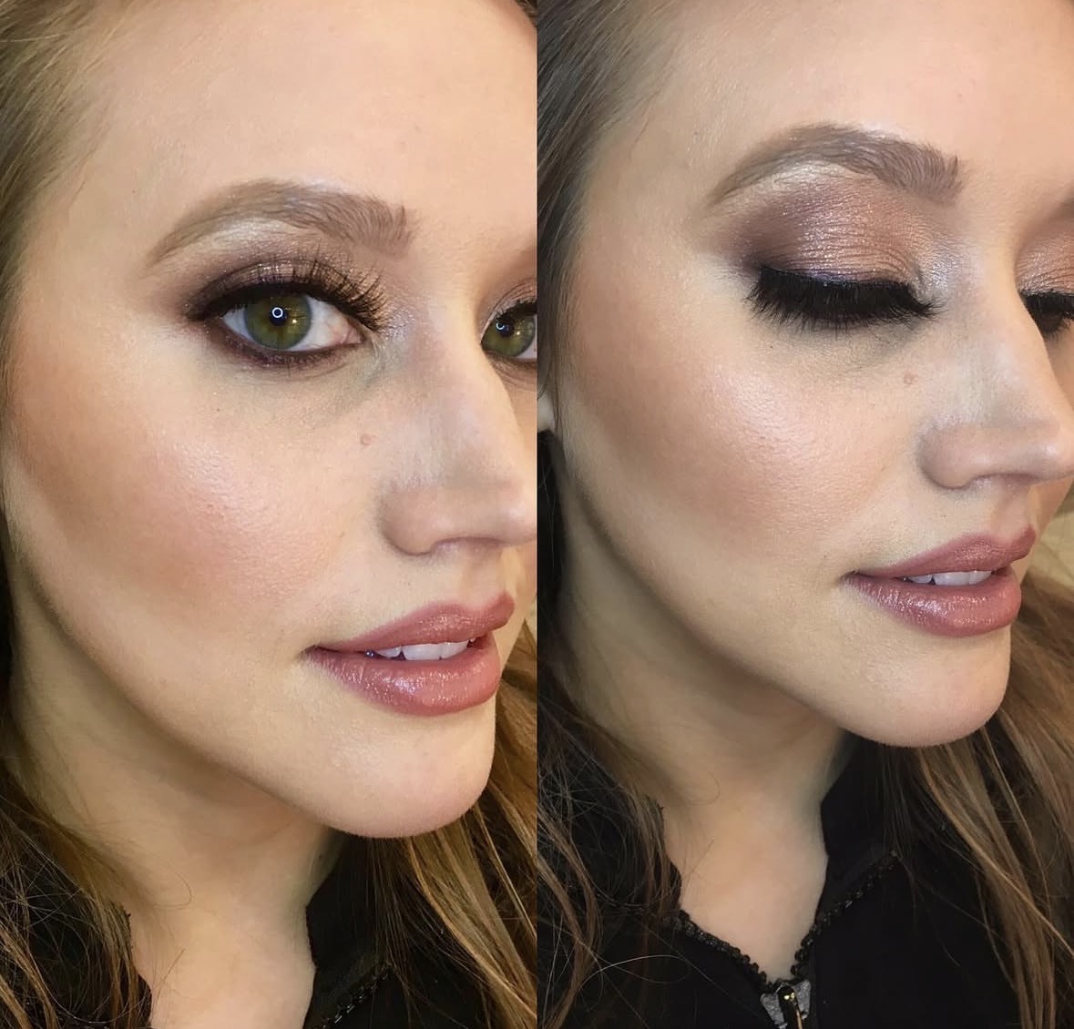 Soft glam bridal eye and nude lip